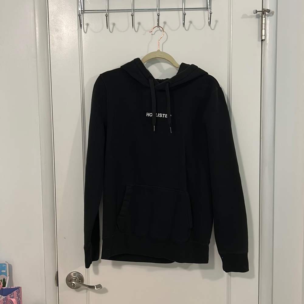 Hollister Black Logo Hoodie Size Medium